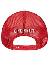 New Era Men's White/Red Cincinnati Reds Spring Training Circle Foam A-Frame 9FORTY Trucker Adjustable Hat