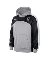 Nike Men's Silver/Black Brooklyn Nets Authentic Starting Five Force Performance Pullover Hoodie