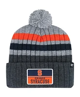 '47 Brand Men's Charcoal Syracuse Orange Stack Striped Cuffed Knit Hat with Pom