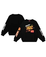 Mitchell & Ness Women's Black Miami Heat Slap Sticker Lightweight Pullover Sweatshirt