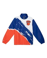 Mitchell & Ness Men's White New York Knicks Paintbrush Full-Zip Windbreaker Jacket