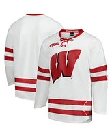 Under Armour Men's White Wisconsin Badgers Replica Hockey Jersey