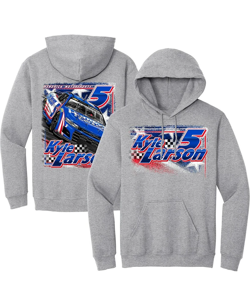 Hendrick Motorsports Team Collection Men's Heather Gray Kyle Larson Cars Pullover Hoodie