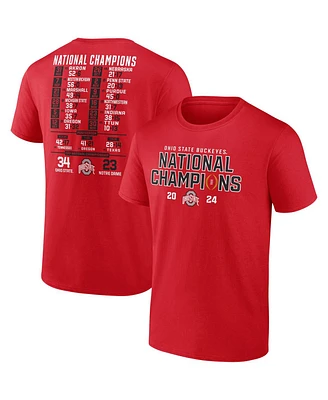 Fanatics Men's Scarlet Ohio State Buckeyes College Football Playoff 2024 National Champions Big Tall Schedule T-Shirt