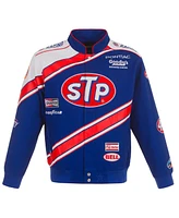 Jh Design Men's Blue/White Richard Petty Stp Full-Snap Twill Uniform Jacket