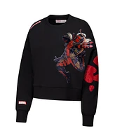 Freeze Max Women's Black Deadpool Comic Panel Loose Fit Pullover Sweatshirt