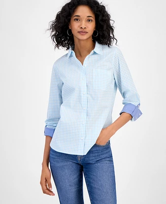 Nautica Jeans Women's Cotton Gingham Button-Front Shirt