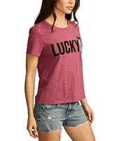 Lucky Brand Women's Cotton Mickey Logo Graphic T-Shirt