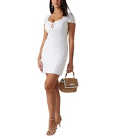 Guess Women's Short-Sleeve Double-Bow Mini Dress