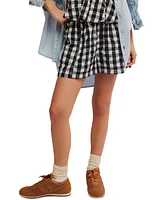 Free People Women's Get Seersucker Cotton Pull-On Shorts