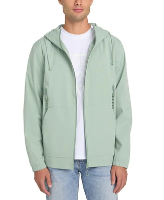 Guess Men's Water Resistant Tech Stretch Hooded Windbreaker