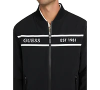 Guess Men's Lightweight Logo Full-Zip Bomber Jacket