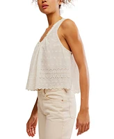 Free People Women's Marina Cotton Eyelet Tank Top