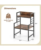 3-Tier Microwave Stand with Storage Shelves Heavy-Duty Metal Frame Rack Organizer