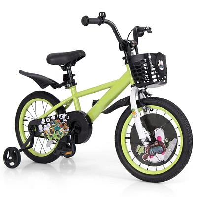 Kids Adjustable Bike with Detachable Training Wheels Safe Fun Bicycle for Ages 4-8 Years Old