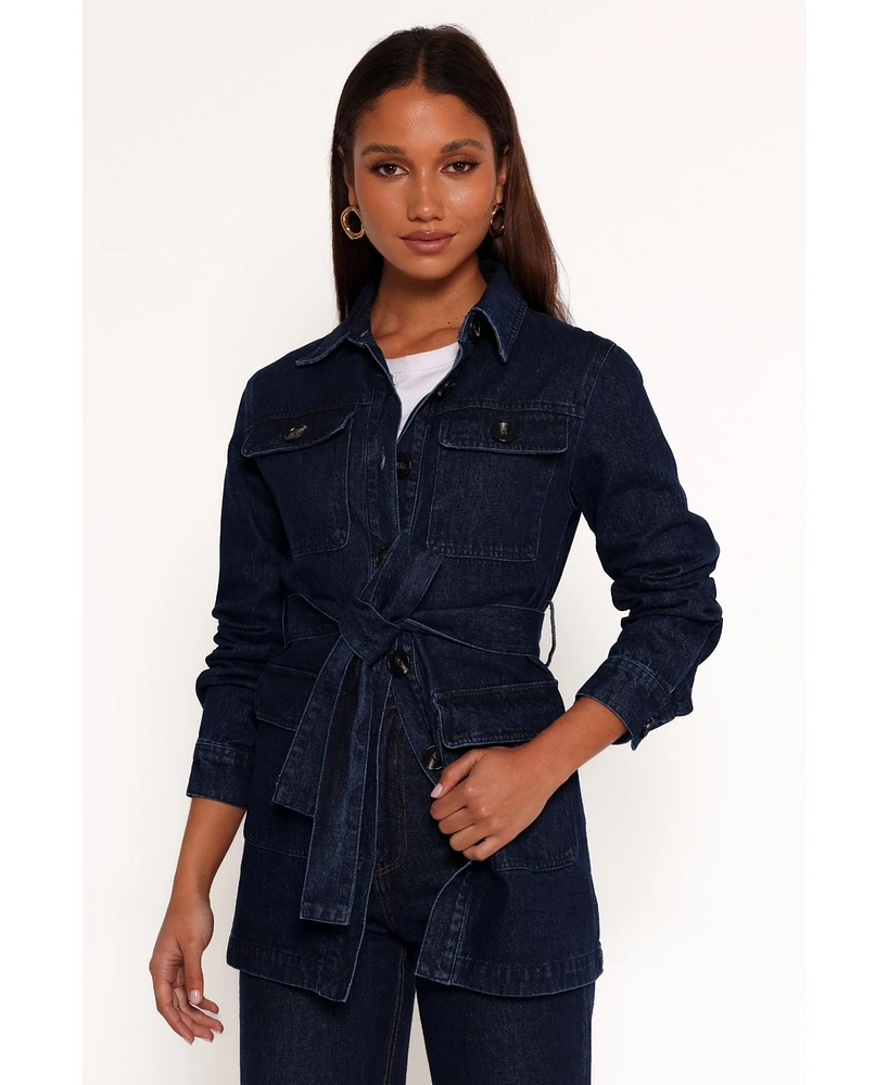 Nadine Tie Waist Button Front Jacket