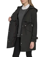 Cole Haan Signature Women's 38” Zip Up Trench Coat W Set-In Hood