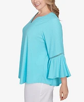 Ruby Rd. Plus Scoop Neck Clip Dot Texture Solid Top