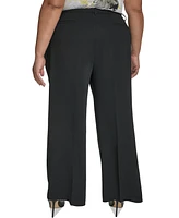 Dkny Plus High-Rise Wide-Leg Crepe Pants