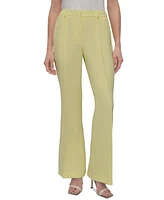 Dkny Petite Mid-Rise Pleated Flare-Leg Pants