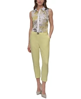 Dkny Petite High-Rise Straight-Leg Ankle Pants