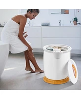 Bathroom Towel Warmer Bucket with Fragrance Holder and Auto Shut