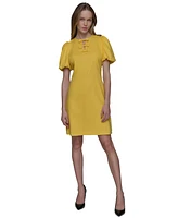 Karl Lagerfeld Paris Women's Bow-Trim A-Line Dress