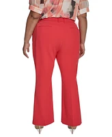 Dkny Plus Pintuck Mid-Rise Flared-Leg Pants