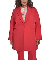 Dkny Plus Notch-Collar One-Button Long Topper