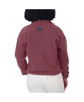 Wear by Erin Andrews Women's Burgundy Colorado Avalanche Polar Fleece Half-Zip Jacket