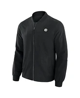 J. Palmer Men's Black Pittsburgh Steelers Lightweight Cover-4 Tri-Blend Full-Zip Jacket