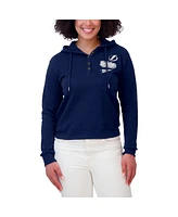 Wear by Erin Andrews Women's Blue Tampa Bay Lightning Waffle Knit Pullover Hoodie