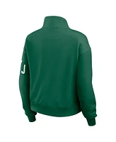 Wear by Erin Andrews Women's Green New York Jets Quarter-Zip Jacket