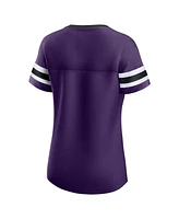 Fanatics Women's Purple Baltimore Ravens Iconic Bling Athena Lace-Up V-Neck T-Shirt