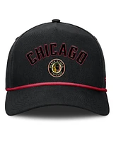 Fanatics Men's Black Chicago Blackhawks Decades Collection A-Frame Rope Adjustable Hat