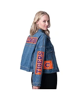 G-iii 4Her by Carl Banks Women's Denim Clemson Tigers Game Ball Patches and Studs Full-Button Jacket