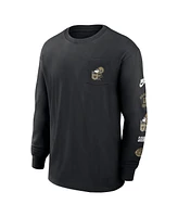 Nike Men's Black New Orleans Saints Rewind Heavy Max 90 Pocket Long Sleeve T-Shirt