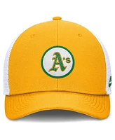 Nike Men's Gold Oakland Athletics Cooperstown Collection Rise Trucker Adjustable Hat