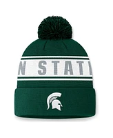 Top of the World Men's Green Michigan State Spartans Slash Cuffed Knit Hat with Pom