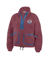 Wear by Erin Andrews Women's Burgundy Colorado Avalanche Polar Fleece Half-Zip Jacket