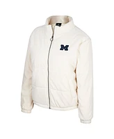 Colosseum Women's Cream Michigan Wolverines So Hot Right Now Quilted Puffer Full-Zip Jacket