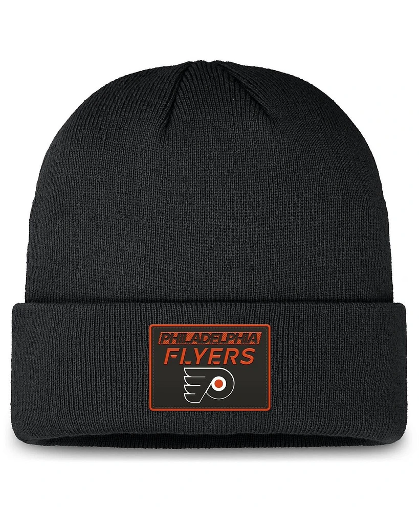 Fanatics Men's Black Philadelphia Flyers Authentic Pro Cuffed Knit Hat