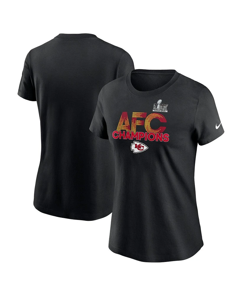 Nike Women's Black Kansas City Chiefs 2024 Afc Champions T-Shirt