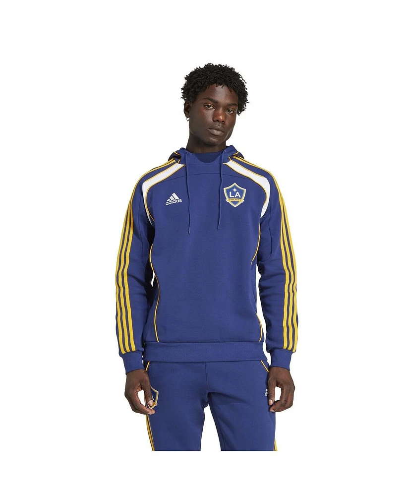 Adidas Men's Navy La Galaxy 2025 Travel Pullover Hoodie