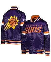 Starter Big Boys and Girls Purple Phoenix Suns Home Game Varsity Satin Full-Snap Jacket