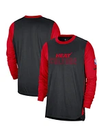 Nike Men's Black Miami Heat 2024/25 City Edition Authentic Pregame Performance Long Sleeve Shooting T-Shirt