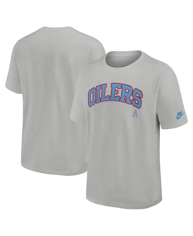 Nike Men's Gray Houston Oilers Gridiron Classics Rewind Max90 Statement T-Shirt