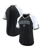 Fanatics Men's Black/White Las Vegas Raiders Hashmark Raglan T-Shirt