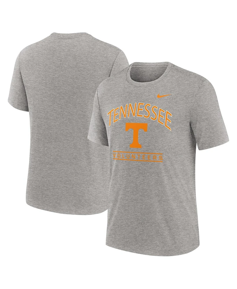 Nike Men's Heather Gray Tennessee Volunteers Arch Over Logo Tri-Blend T-Shirt