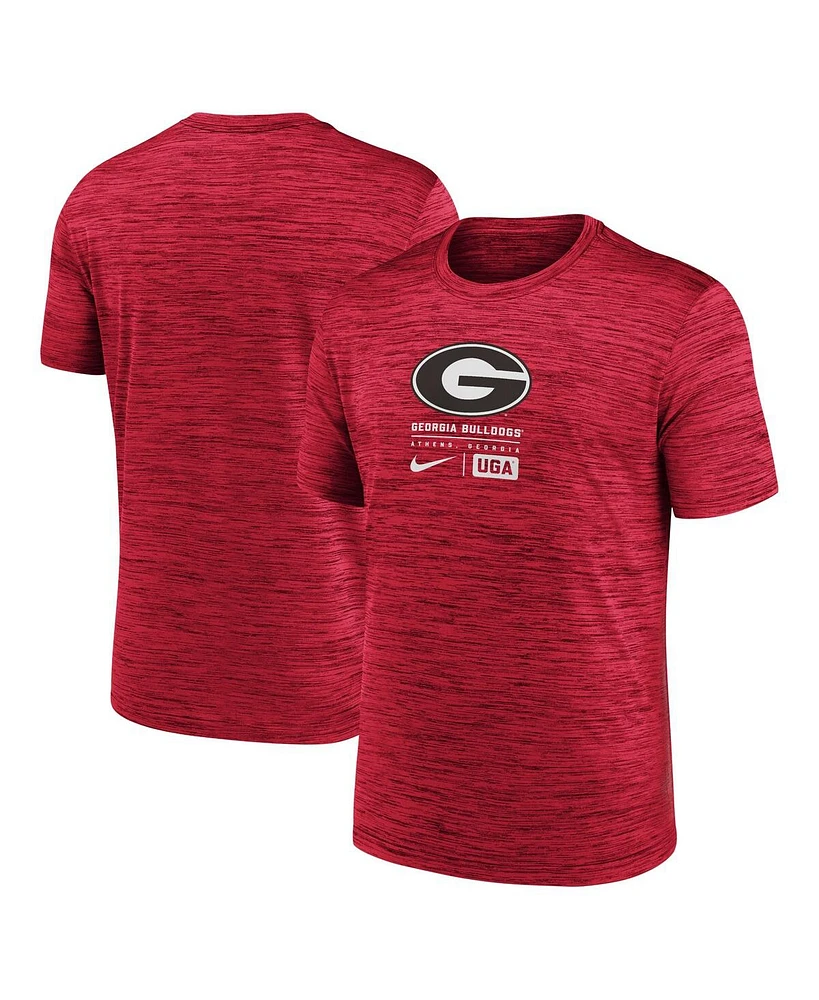 Nike Men's Red Georgia Bulldogs Campus Center Block Velocity Performance T-Shirt